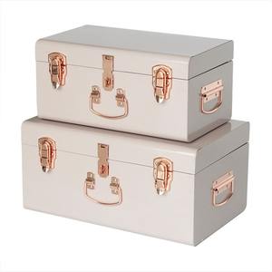 Lotus Root pink Decorative <b>Trunk</b> Box <b>Storage</b> <b>Metal</b> <b>Trunk</b> <b>Trunk</b> - Product Image 2
