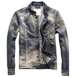 แจ็กเก็ตผ้าเดนิมแบบลำลองของผู้ชายผ้าฝ้าย100% ดีไซน์ทรงคนขับรถบรรทุกตัวใหญ่สำหรับฤดูหนาว - Product Image 1