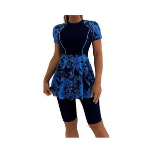 Ensemble de maillots de bain Burkini OEM personnalisé 2026, 2 pièces, couvrant entièrement le corps, coupe haute, imprimé, maillot de bain islamique modeste pour femmes - Product Image 2