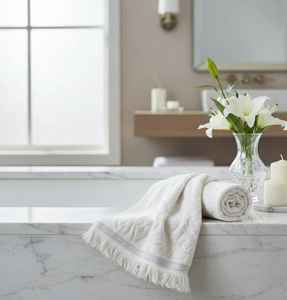 Serviette de bain d'hôtel en coton 100% à motif à carreaux de la marque MYT-EX, 50x100cm, 580 GSM, super absorbante, séchage rapide, ultra douce, vente en gros - Product Image 2