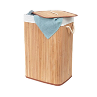 Panier à linge rectangulaire en bambou Accessoires de salle de bain Fournitures de salle de bain Produits fabriqués à partir de stratifié de bambou vietnamien Vente en gros