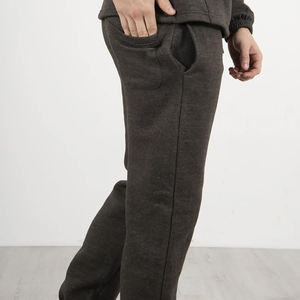 Sweat-shirts et pantalons de survêtement en molleton de coton avec impression de logo personnalisée, ensemble de survêtement épais décontracté pour hommes, vêtements de rue d'hiver pour l'extérieur - Product Image 5