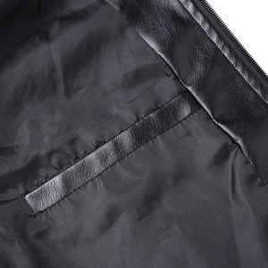 Veste en cuir décontractée pour homme, nouvelle mode, style streetwear, col montant, grande taille, prix bas, fabrication unie teinte - Product Image 5