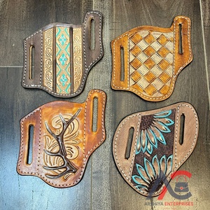 Fourreau de couteau en cuir usiné à la main floral fait à la main vintage de haute qualité pour ceintures housses de couteaux en cuir véritable de luxe personnalisées - Product Image 1