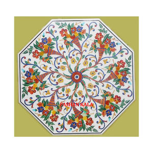 Nouvelle production de dessus de table octogonaux en marbre blanc pur avec finition fine pour la décoration de la maison et des hôtels - Product Image 1