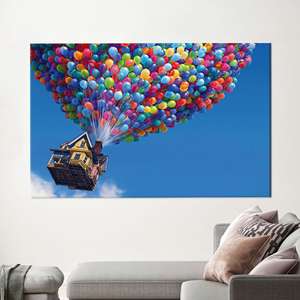 Impresión en lienzo de arte moderno: Decoración de pared con globos de la película Disney Up, 1P: Enmarcado tipo galería - Product Image 1