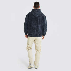 Sudadera con Capucha de Alta Calidad 100% Algodón Lavada con Ácido, Serie High Street, Lavado Estilo Vintage - Product Image 6