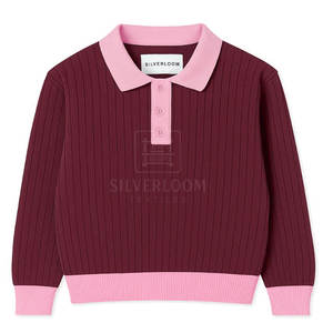 Vente en gros de pulls personnalisés pour hommes, pull en tricot de coton à manches longues avec col rabattu, plusieurs couleurs disponibles - Product Image 6