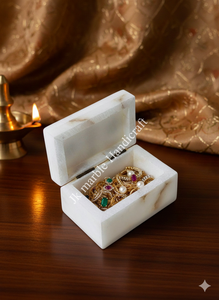 Marble Jewelry <b>Storage</b> <b>Box</b> Floral Pattern Rectangular Handcrafted with Durable Inlay Design Natural Spot-Best Piece - Product Image 2