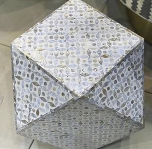 Mesa de Centro con Incrustaciones de Hueso en Forma de Diamante Ecológica, Mesa de Café con Incrustaciones de Hueso de Alta Calidad, Muebles con Incrustaciones de Hueso Elegantes - Product Image 2