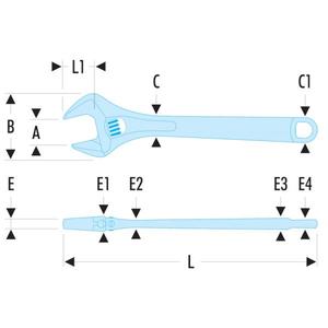 Clés à molette réglables Facom chromées pour une durabilité et une fonctionnalité accrues - Product Image 2