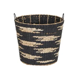 Hot Selling Wicker Seagrass Cestas Tecidas Pequenas Decorativas Dobráveis Roupas Lavanderia Hamper Bin Wasted Organização do agregado familiar