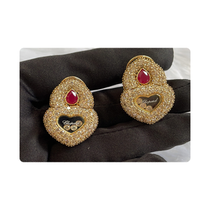 Pendientes de diamantes naturales en forma de corazón de diseñador, en oro de 14 quilates, elegantes y lujosos, joyería llamativa para fiestas, para mujer. - Product Image 4