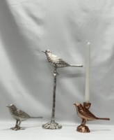 Bougeoir oiseau en métal moderne avec long cône en verre fait à la main utilisation de mariage de Noël conception de lanterne élégante
