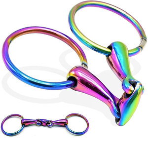 Anillo de alta calidad Snaffle Bit Horse Hierro sólido Boquilla de 5 pulgadas Entrenamiento Montar Bit Caballos Caballo ecuestre Tack Equipment - Product Image 1