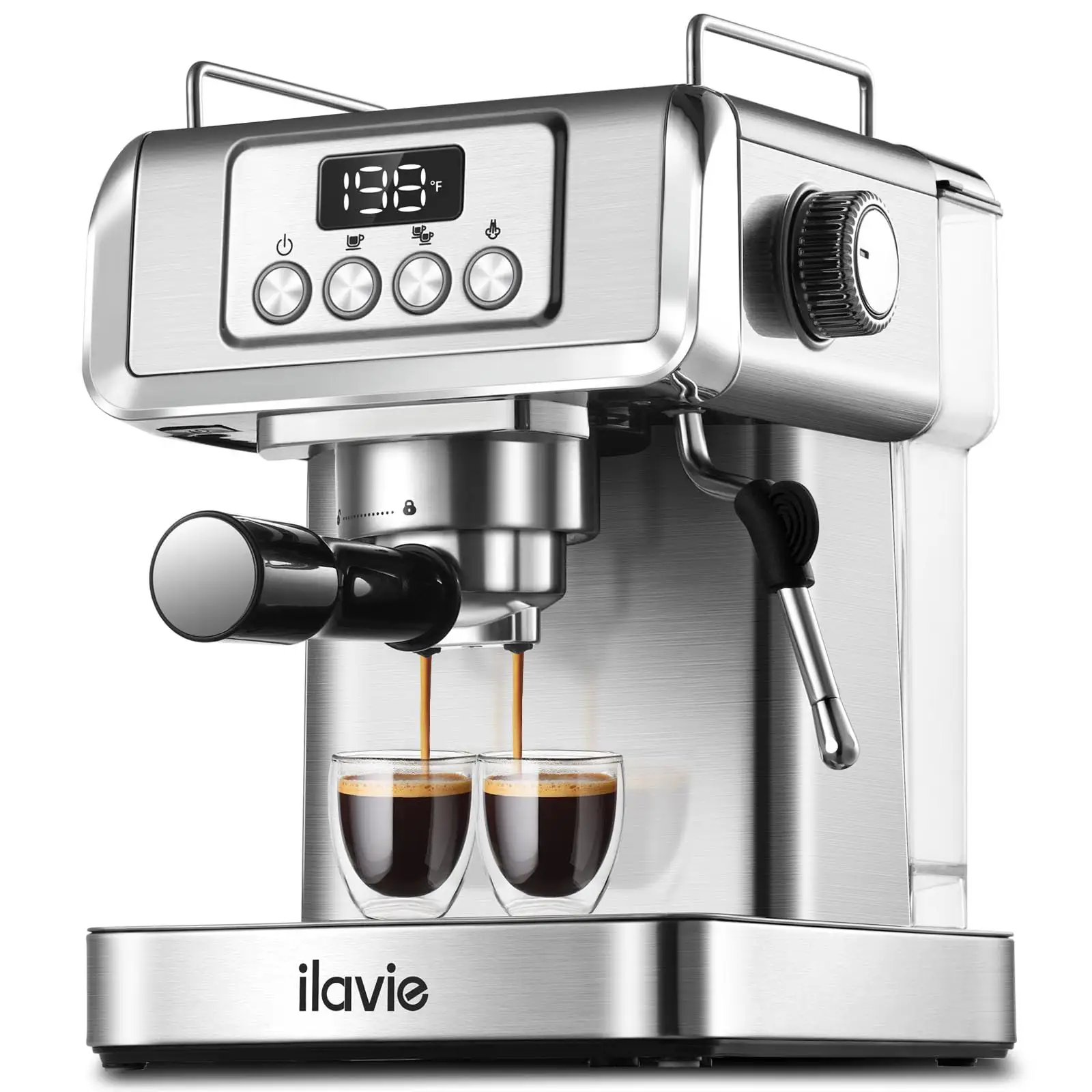 Uluslararası garanti ile sıcak satış otomatik paslanmaz çelik gövde Espresso ev kahve makineleri