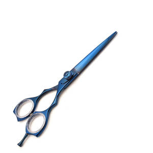 กรรไกรช่างตัดผมมือขวาแบบพลาสม่าสีฟ้าด้ามจับแฟนซีทำจากสเตนเลสคุณภาพสูง28ซี่ - Product Image 6