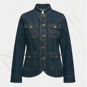 Veste en jean décontractée personnalisée pour hommes, grandes tailles, 100% coton, option logo sur le devant, respirante, veste d'hiver - Product Image 1