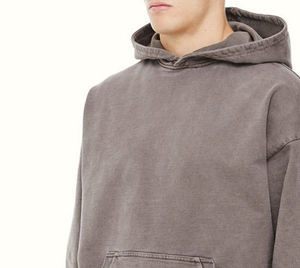 Sweat à capuche pour homme tendance, lavage à l'acide, logo personnalisé, 100% coton, pull vintage, sweat à capuche lourd lavé - Product Image 4