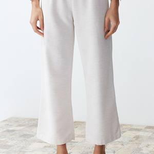 Conjunto de blusa de pantalones de mujer Longitud regular 100% Manga de hombro caída de la más alta calidad Cuello vuelto al por mayor - Product Image 6