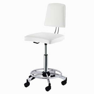 <b>Salon</b> <b>Stool</b> for Hairdressers with Ergonomic Backrest Metal Frame Made in Italy - Product Image 3