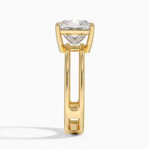 Tendance certifié 1ct princesse coupe laboratoire cultivé diamant 14K or massif fiançailles Double bande anneaux bijoux pour femmes cadeau - Product Image 3
