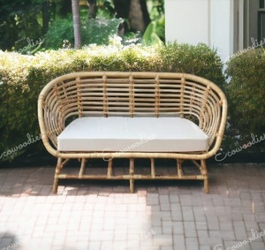 Chaise de canapé en bambou écologique, design moderne fait à la main pour les loisirs d'intérieur et d'extérieur pour le salon du parc de la villa - Product Image 1