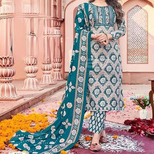 Colección 2025 Vestidos Estampados de Verano Kurta Shalwar Premium para Mujer Pakistaní Tela de Algodón Suave OEM/ODM Disponible - Product Image 4