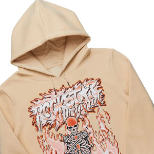 Chándal personalizado de alta calidad con lavado ácido para hombre, sudadera XL con capucha de lana, conjunto de pantalones de chándal con logotipo impreso, pantalones acampanados de invierno - Product Image 6