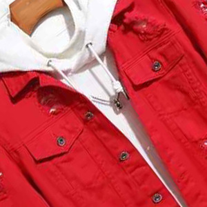 Vestes en jean personnalisées avec logo pour hommes, style uni, délavé à l'acide, vente chaude 2024, pour l'Europe et l'Amérique - Product Image 3