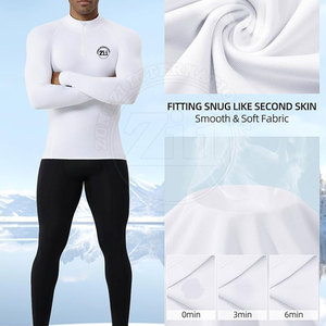 Chemises de compression respirantes et légères pour hommes, taille plus, manches longues, ajustées, avec fermeture éclair 1/4, pour la pratique de la remise en forme en plein air - Product Image 4