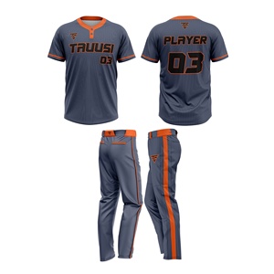 Maillot de baseball à manches courtes imprimé personnalisé pour hommes, uniforme respirant à deux boutons avec numéro de logo, en vente pour le softball - Product Image 3