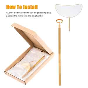 Espejo de pestañas de diseño mejorado para suministros de extensión de pestañas, espejo de pestañas de acero inoxidable de media luna grande, ligero - Product Image 6