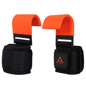 Neoprene <b>Weight</b> Lifting <b>Wrist</b> Hook Straps Non-Slip Power Hooks with Rubber Coated Grips Gym Power-lifting Wraps - Product Image 4