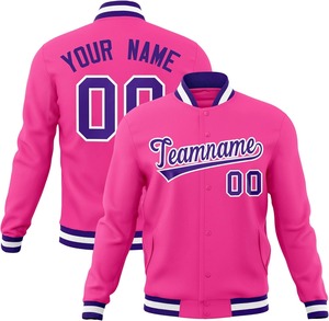 Veste universitaire personnalisée OEM pour les équipes collégiales, manches de couleur contrastée avec logo appliqué brodé pour la saison printanière - Product Image 1