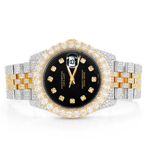 Reloj de Cuarzo de Moda con Incrustaciones de Moissanita, Esfera de Cristal, Correa de Acero Inoxidable, Diseño Personalizado de Aspecto Robusto - Product Image 1