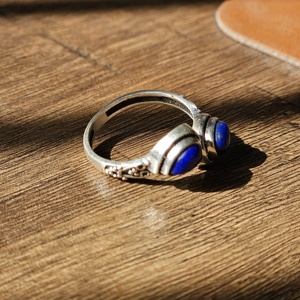 Wholesale Factory Supply Adjustable Unisex Silver Religious Jewelry Lapis <b>Garnet</b> Lightweight <b>Ring</b> for Weddings Parties - Product Image 4