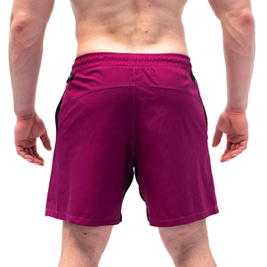 Short de sport gris chiné moyen en polaire polyester recyclé taille élastique avec cordon de serrage coupe régulière expédition DDP - Product Image 2