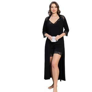 Conjunto de Pijama de Verano de Viscosa para Mujer, Camisón Capri, Túnica Corta, Cierre con Cordón, Tejido de Punto Suave y Transpirable, Ropa de Dormir - Product Image 5