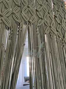 ม่านประตูมาคาเม่ที่ทันสมัยตัวแบ่งผ้าฝ้ายทำมือแบบทันสมัยสำหรับงานแต่งงานงานปาร์ตี้และพื้นที่ไลฟ์สไตล์ - Product Image 4