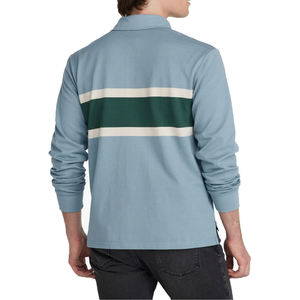 T-shirt de streetwear surdimensionné à rayures sur la poitrine, style vintage, pour homme, logo personnalisé, t-shirt à manches longues de haute qualité, maillot de golf OEM - Product Image 5