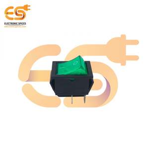 60080GO KCD4 16A 250V AC Indicateur d'interrupteur à bascule DPDT en plastique robuste Couleur verte 4 broches pour les applications à courant élevé - Product Image 1