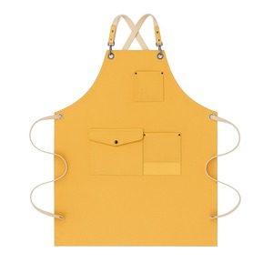Customized Logo Durable Cotton Fashion Canvas Water Resistant Bib <b>Aprons</b> with 2 Pockets for Men Women - Product Image 4