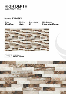กระเบื้องพอร์ซเลนสำหรับผนังภายนอก ขนาด 300x600 มม. ทนทานต่อสภาพอากาศ - Product Image 4