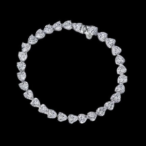 Precios asequibles, pulsera de diamantes de moissanita en forma de corazón de 7mm, estilo moderno, hermosa pulsera de tenis de Plata de Ley 925 - Product Image 1