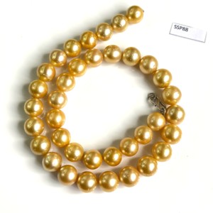 Cuentas de perlas doradas genuinas del Mar del Sur, 8-10MM, perlas naturales de alto brillo reales del Mar del Sur, forma redonda perfecta, suministro a granel al por mayor - Product Image 4