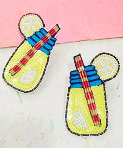 Pendientes de bordado moderno de estilo moderno de mejor diseño, regalos únicos de aniversario de fiesta, manualidades de costura de punto de cruz para niñas - Product Image 1