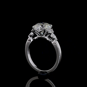 Anillo de Diamantes Redondos de 2.75 Quilates en Oro Blanco de 14K, Anillo de Compromiso, Media Eternidad, Conjunto Nupcial, Hecho a Mano, Talla Personalizada - Product Image 2