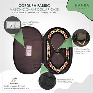 Étui pour collier maçonnique en similicuir noir avec doublure rembourrée douce |   Sac de transport des francs-maçons - Product Image 2