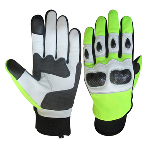 Gants de moto en cuir véritable, gants de motocross, gants de course automobile, gants de sport pour moto, noirs, imperméables, blancs, longs - Product Image 1